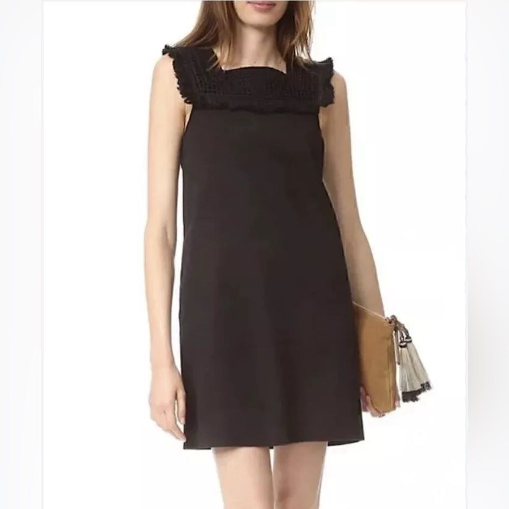 Madewell sundream fringe shift dress black